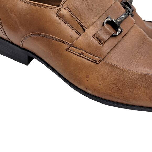 STEVE MADDEN Size 13 Brown Leather Slip On "Mendal" Square Toe Horse Bit Loafer - Picture 10 of 14